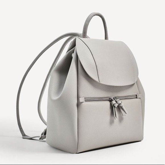 Zara Handbags - Zara Faux Leather Drawstring Backpack